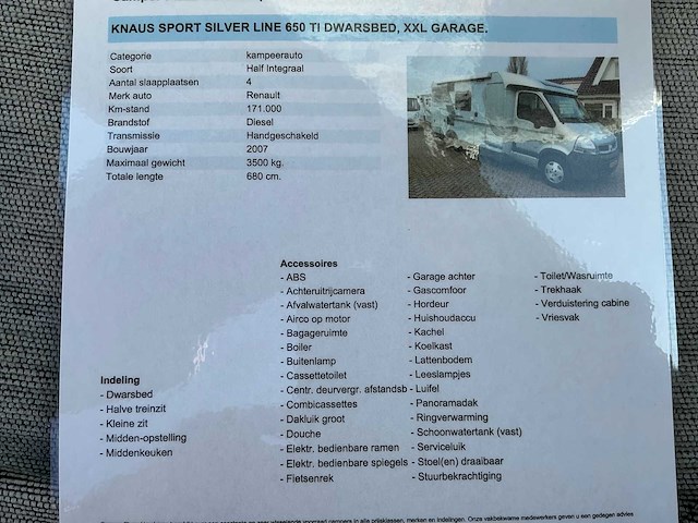 2007 knaus r05 renault camper - afbeelding 13 van  29