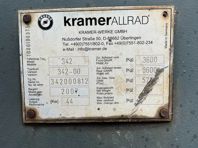2007 kramer allrad 342 shovel - afbeelding 18 van  39