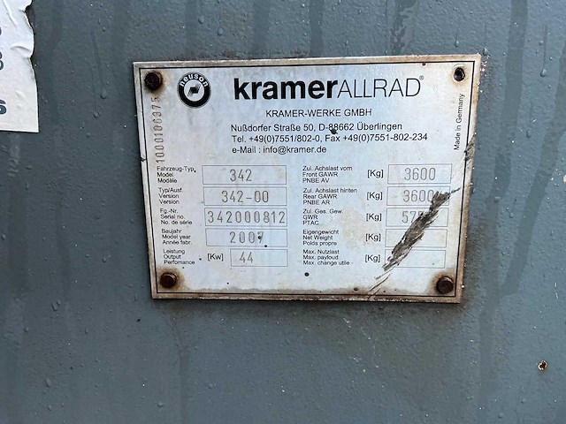 2007 kramer allrad 342 shovel - afbeelding 26 van  29