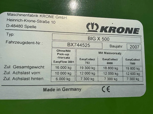 2007 krone big x 500 veldhakselaar - afbeelding 41 van  87