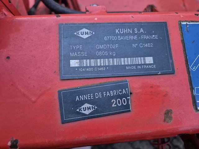 2007 kuhn gmd702f frontmaaier - afbeelding 6 van  6