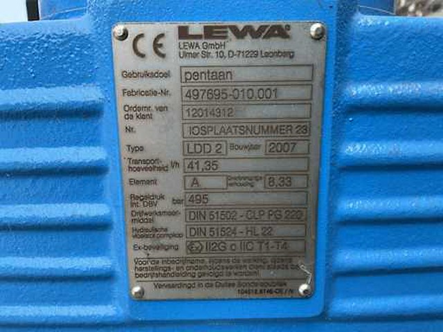 2007 lewa ldd2 pompunit doseer pomp spuitgietmachine - afbeelding 9 van  17