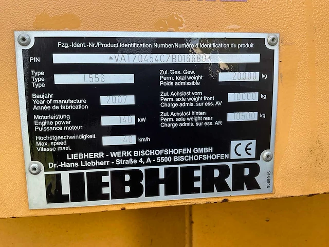 2007 liebherr l 556 shovel - wiellader - afbeelding 34 van  55