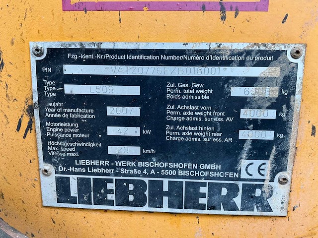 2007 liebherr l506 stereo shovel - afbeelding 17 van  18