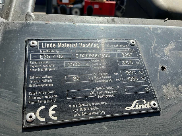 2007 linde e25/02 vorkheftruck - afbeelding 7 van  15