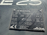 2007 linde e25/02 vorkheftruck - afbeelding 13 van  15