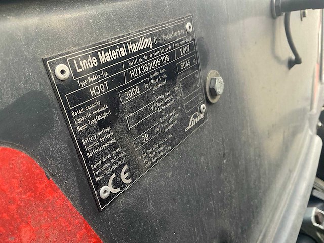 2007 linde h 30 t vorkheftruck - afbeelding 2 van  8