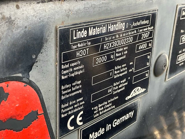 2007 linde h30t vorkheftruck - afbeelding 19 van  26