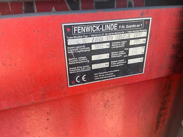 2007 linde l10 stapelaar - afbeelding 5 van  13