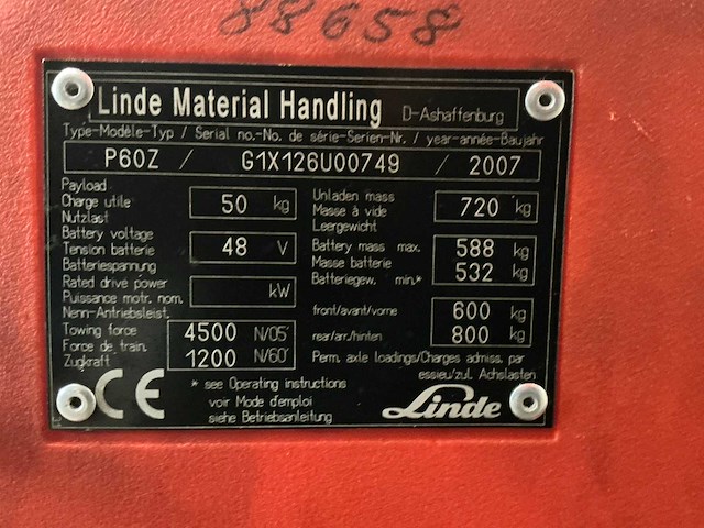 2007 linde p60z materiaaltrekker - afbeelding 2 van  12