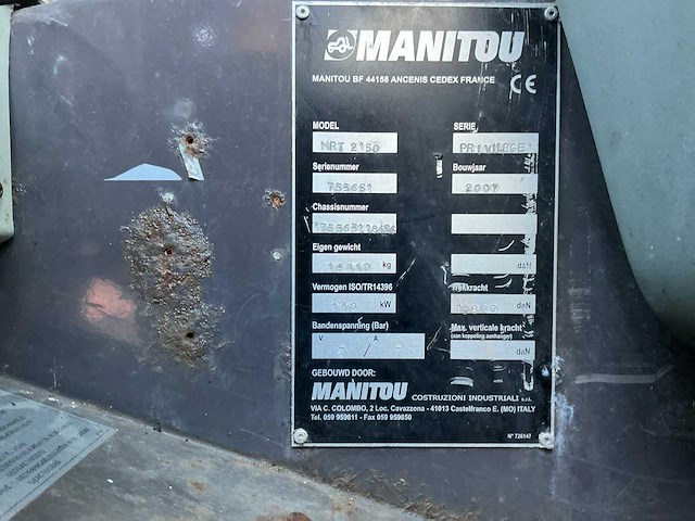 2007 manitou mrt 2150 privelege verreiker - afbeelding 50 van  54