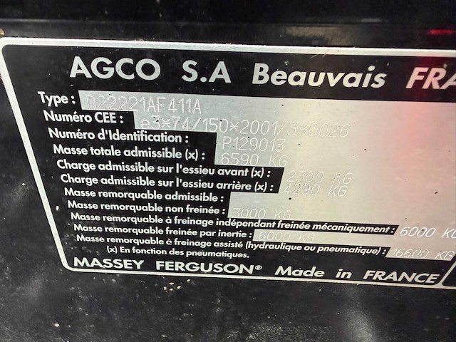 2007 massey ferguson 5435 tweewielaangedreven landbouwtractor - afbeelding 8 van  16
