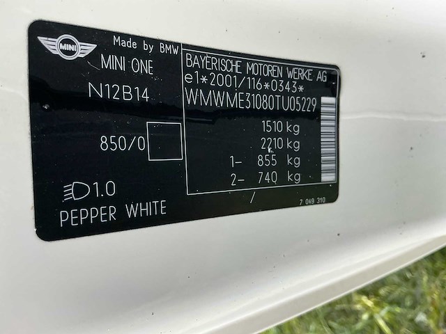 2007 mini 3-deurs 1.4 one personenauto - afbeelding 10 van  11