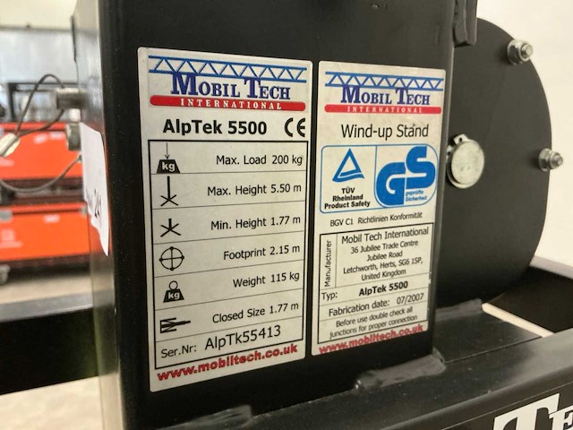 2007 mobiltech alptech 5500 materiaallift 5.5m 200kg - afbeelding 9 van  9
