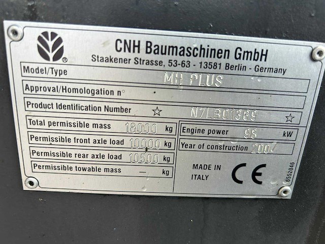 2007 new holland mh plus banden graafmachine - afbeelding 2 van  10