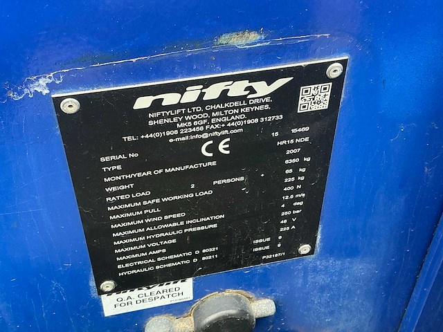 2007 niftylift nifty h15 nde hoogwerker - afbeelding 18 van  25