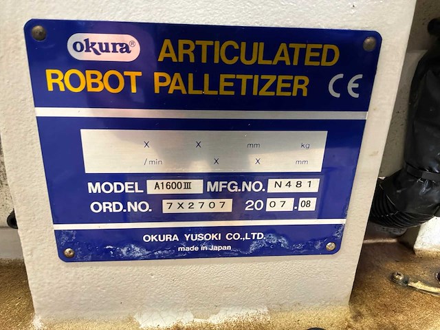 2007 okura a1600 iii palletiseerrobot - afbeelding 9 van  17