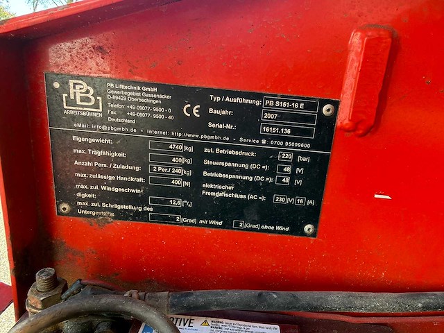 2007 pb lift s15151-16e hoogwerker - afbeelding 9 van  21