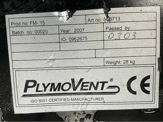 2007 plymovent fm15 lasdampafzuiginstallatie - afbeelding 4 van  4