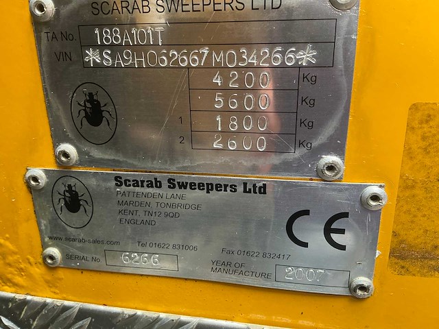 2007 scarab 188a101t zelfrijdende veegmachine - afbeelding 4 van  12