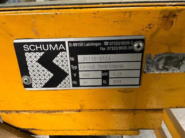 2007 schuma eu-1000 7000/1000/gl transportband - afbeelding 9 van  9