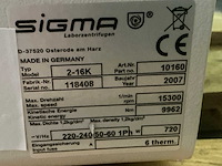 2007 sigma 2-16k centrifuge - afbeelding 8 van  8
