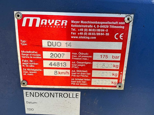 2007 siloking duo 14 voermengwagen - afbeelding 20 van  26