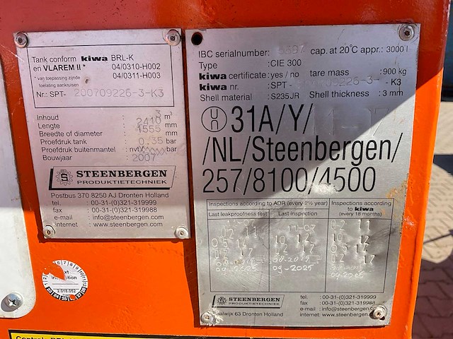 2007 steenbergen cie 300 brandstof opslagtank - afbeelding 4 van  12