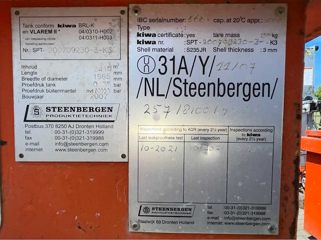 2007 steenbergen cie 300 brandstof opslagtank - afbeelding 7 van  7
