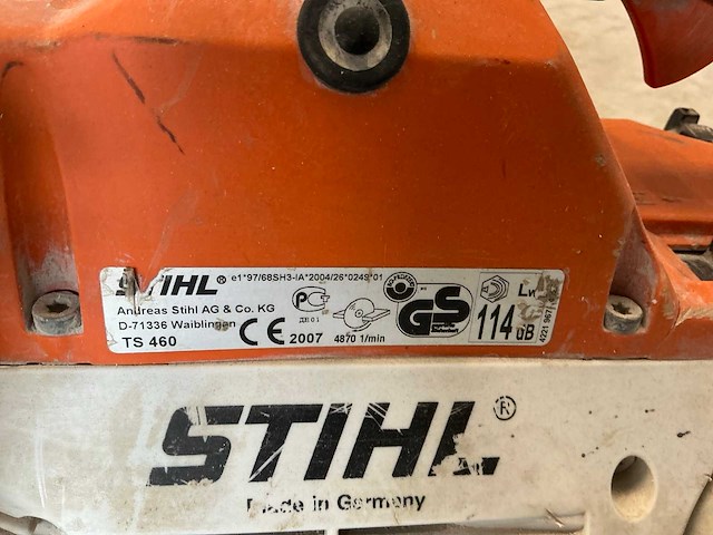 2007 stihl ts 480 doorslijpmachine - afbeelding 5 van  5