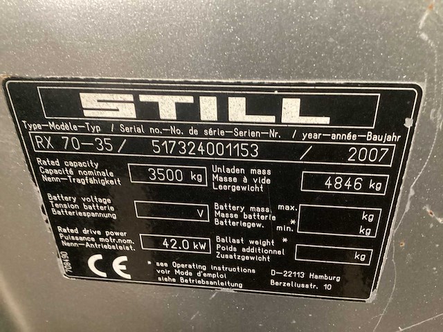 2007 still rx 70-35 vorkheftruck - afbeelding 12 van  12