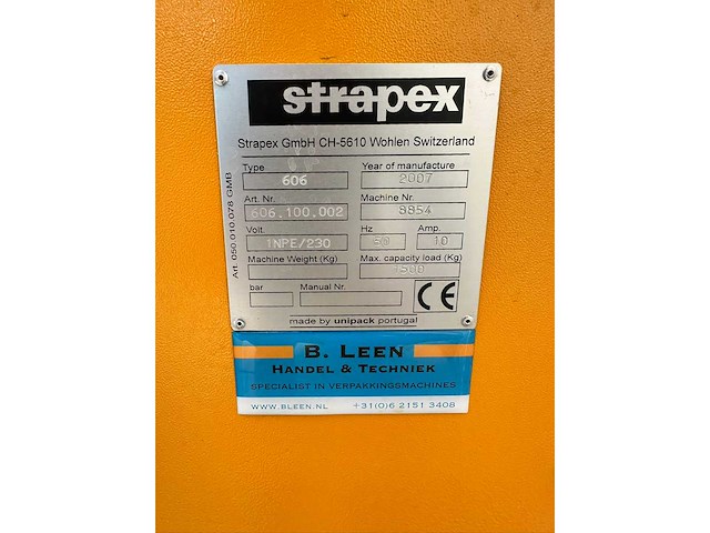 2007 strapex 606 palletfoliewikkelaar - afbeelding 8 van  8