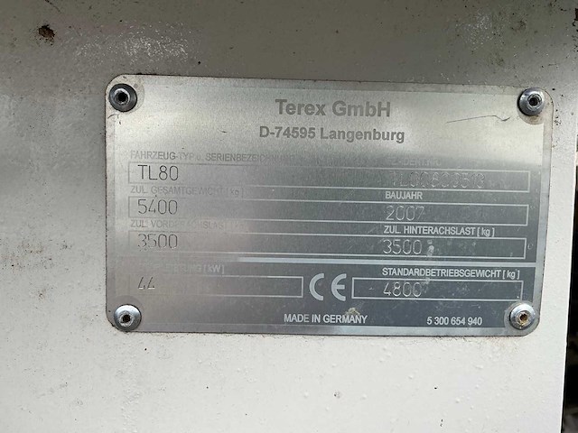 2007 terex tl 80 shovel - afbeelding 42 van  47