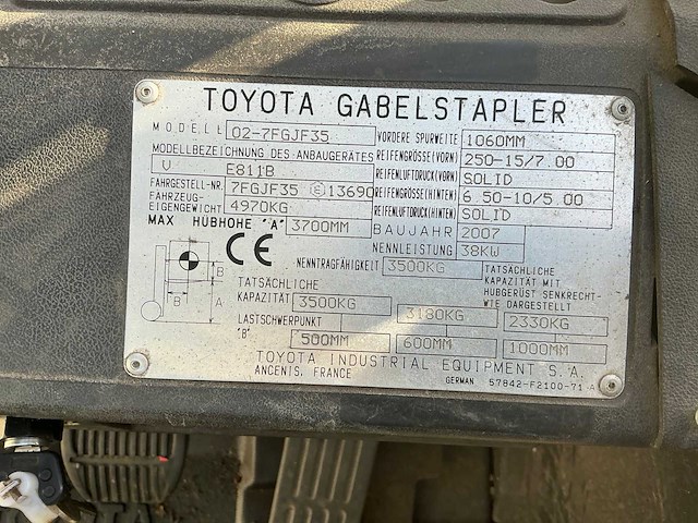 2007 toyota 02-7fgjf35 vorkheftruck - afbeelding 4 van  12