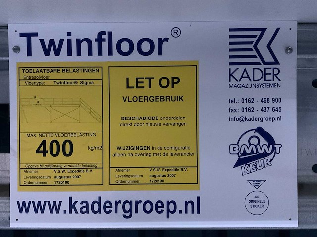 2007 twinfloor 2-etage entresolvloer 32x28mtr - afbeelding 5 van  12