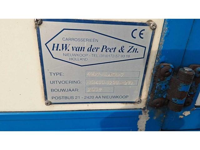 2007 van der peet pacton txl342 oplegger / bandlosser - afbeelding 8 van  8