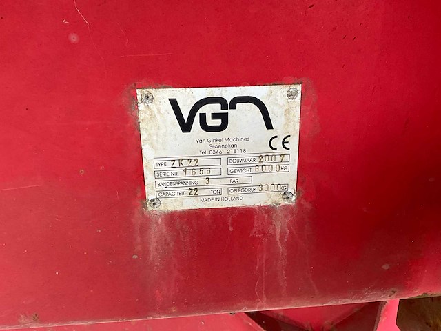 2007 vgm zk22 dumper aanhanger - afbeelding 8 van  25