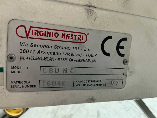 2007 virginio nastri cbd m 5 opvoer transportband - afbeelding 9 van  9