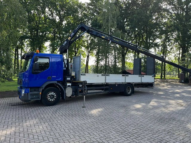 2007 volvo fe240 machinetransporter + hiab 111b-3 duo kraan vrachtwagen - afbeelding 4 van  4