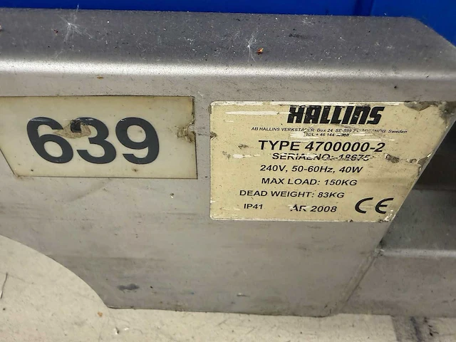 2008 - hallins - newton elektrisch lifttafel - heftafel - afbeelding 6 van  8