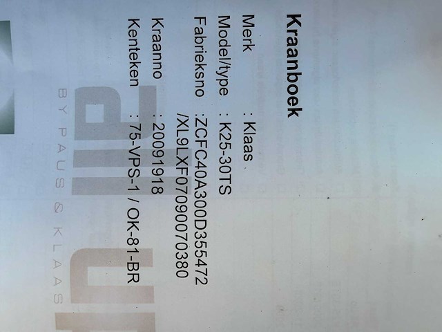 2008 - iveco daily klaas - k25-30ts - construction crane - afbeelding 15 van  15