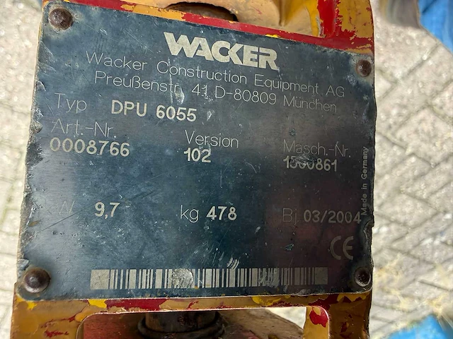 2008 - wacker - dpu 6055 6t met aanhanger - plate compactor - afbeelding 3 van  12