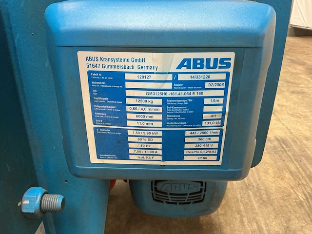 2008 abus 12.500 kg x 5,74 m bovenloopkraan - afbeelding 10 van  13