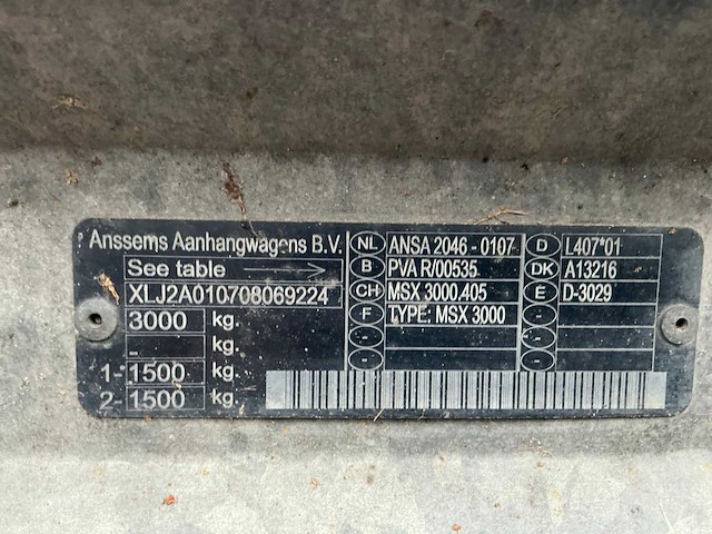 2008 anssems auto transporter msx3000 aanhangwagen - afbeelding 15 van  22