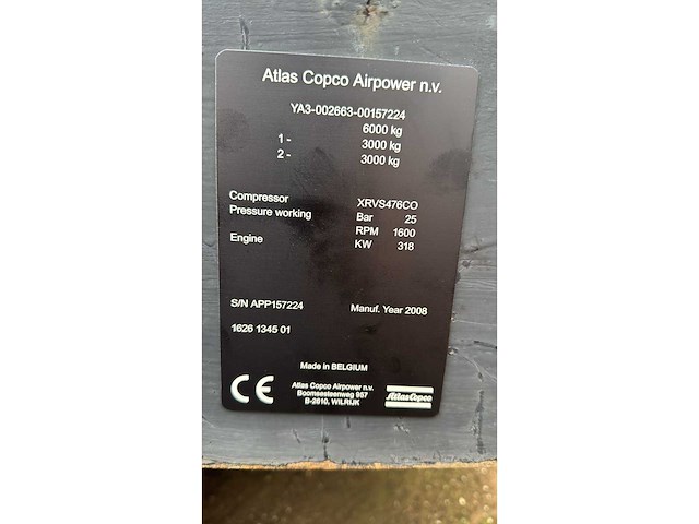 2008 atlas copco xrvs466 luchtcompressor - afbeelding 16 van  16