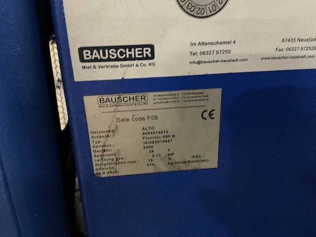 2008 bauscher floortec r 680 b zelfrijdende veegmachine - afbeelding 5 van  13