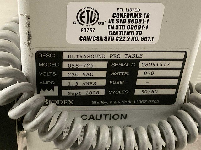 2008 biodex 058-725 onderzoekstoel - afbeelding 9 van  9