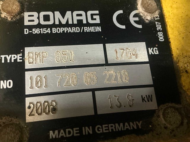 2008 bomag bmp851 2008 duowals - afbeelding 8 van  16