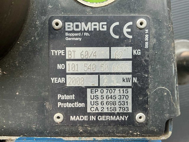2008 bomag bt 60/4 trilstamper - afbeelding 7 van  7
