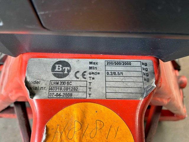 2008 bt lhm200 sc hand hydraulische palletwagen - afbeelding 6 van  6